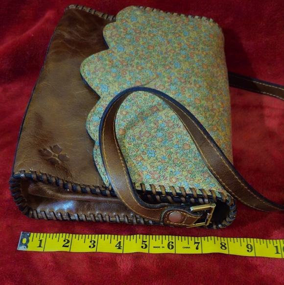 Patricia Nash Tan Floral Leather Crossbody Bag - Picture 6 of 15